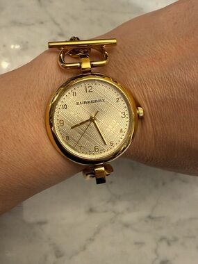 Burberry Gold Bracelet Watch with Textured Dial